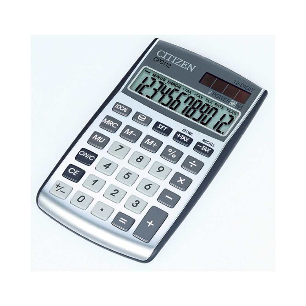 artykuły biurowe 4 alibiuro.pl Kalkulator biurowy CITIZEN CPC 112 WB 12 cyfrowy 120x72mm srebrny 99