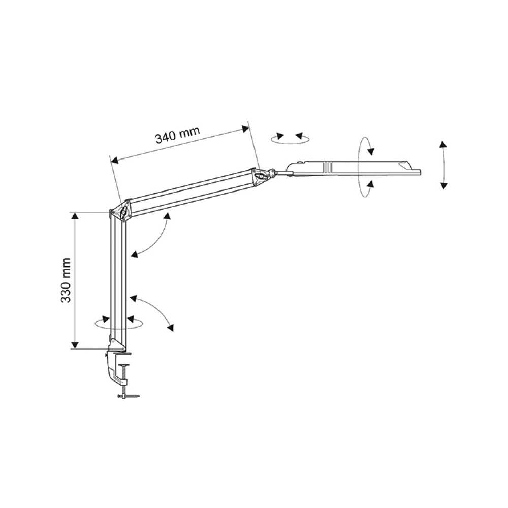 artykuły biurowe 4 alibiuro.pl Lampka LED na biurko MAULatlantic 9W mocowana zaciskiem srebrna 77