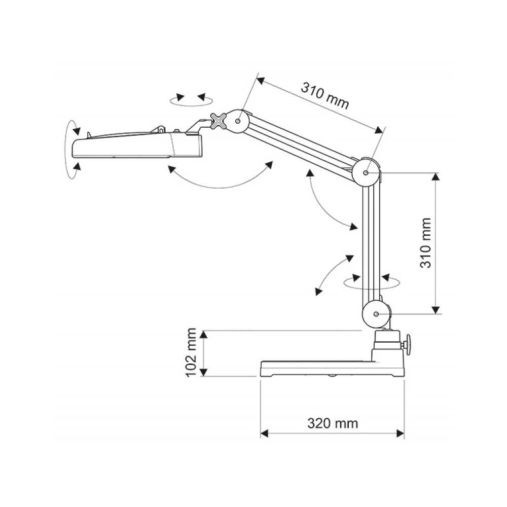 artykuły biurowe 4 alibiuro.pl Lampka energooszczędna z lupą na biurko MAULviso 22W biała 17