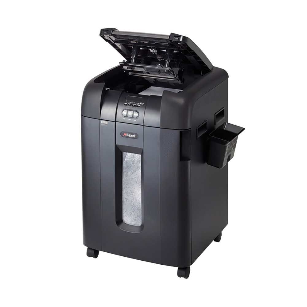 artykuły biurowe 4 alibiuro.pl Niszczarka automatyczna REXEL Auto 600X konfetti P 4 600 kart. 80l karty kredytowe CD czarna 82