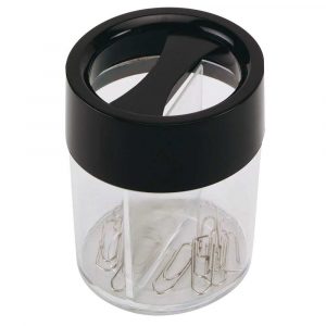 artykuły biurowe 4 alibiuro.pl Pojemnik magn. na spinacze Q CONNECT duży transparentny czarny 10