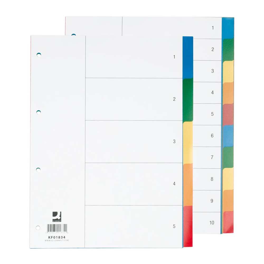 artykuły biurowe 4 alibiuro.pl Przekładki Q CONNECT PP A4 230x297mm 10 1 kart mix kolorów 17
