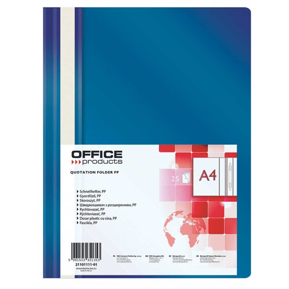 artykuły biurowe 4 alibiuro.pl Skoroszyt OFFICE PRODUCTS PP A4 miękki 100 170mikr. granatowy 14