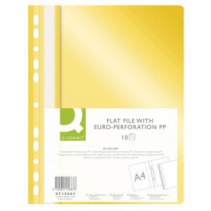 artykuły biurowe 4 alibiuro.pl Skoroszyt Q CONNECT PP A4 standard 120 170mikr. wpinany żółty 1
