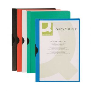 artykuły biurowe 4 alibiuro.pl Skoroszyt Q CONNECT z metalowym klipsem PP A4 200 350mikr. czarny 74