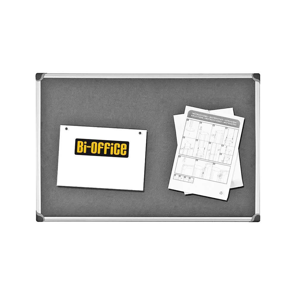 artykuły biurowe 4 alibiuro.pl Tablica filcowa BI OFFICE 60x90cm szara 68