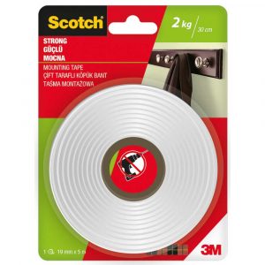 artykuły biurowe 4 alibiuro.pl Taśma montażowa SCOTCH mocna 19mm x 5m biała 62