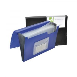 artykuły biurowe 4 alibiuro.pl Teczka harm. z gumką Q CONNECT PP A4 12 przegr. niebieska 93