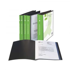 artykuły biurowe 4 alibiuro.pl Teczka ofertowa Q CONNECT z kieszenią opisową PP A4 460mikr. 10 koszulek czarna 31