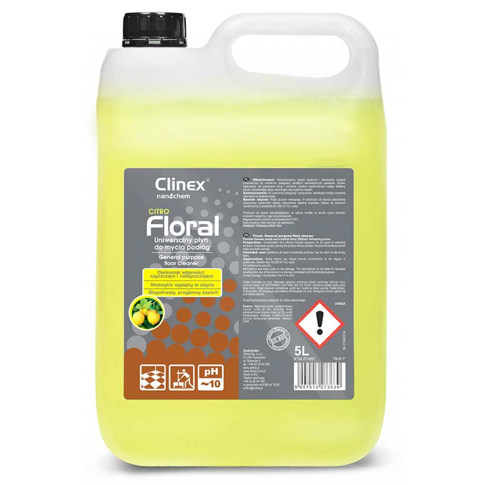 artykuły biurowe 4 alibiuro.pl Uniwersalny płyn CLINEX Floral Citro 5L do mycia podłóg 23