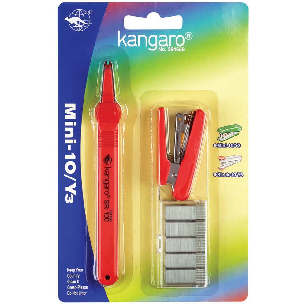 artykuły biurowe 4 alibiuro.pl Zestaw KANGARO Mini 10 Y3 zszywa do 10 kartek blister mix kolorów 8