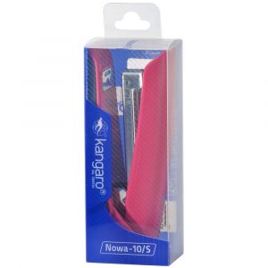 artykuły biurowe 4 alibiuro.pl Zszywacz KANGARO Nowa 10 S zszywa do 15 kartek plastikowy w pudełku PP różowy 4