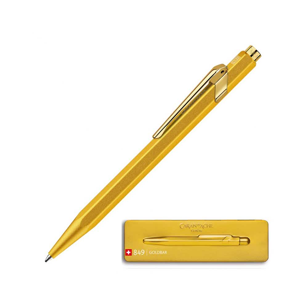 artykuły piśmiennicze 4 alibiuro.pl Długopis CARAN D Inch ACHE 849 Goldbar M w pudełku złoty 13
