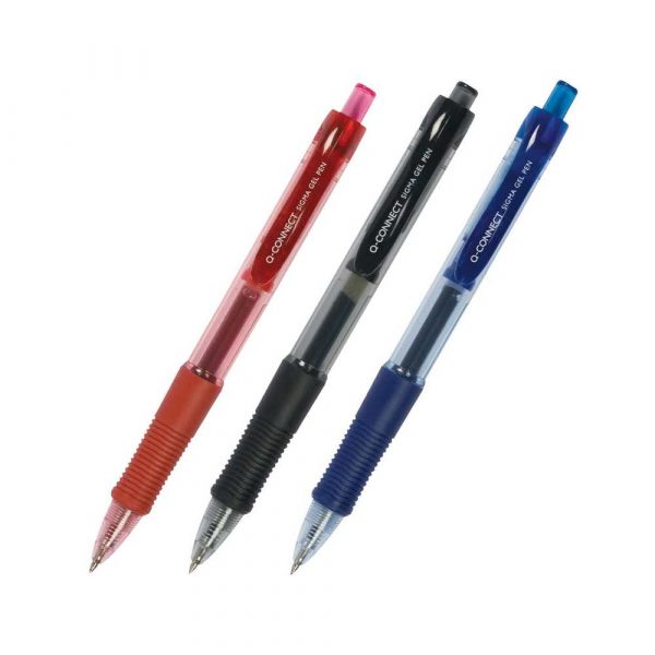 artykuły piśmiennicze 4 alibiuro.pl Długopis automatyczny żelowy Q CONNECT 0 5mm linia czerwony 30