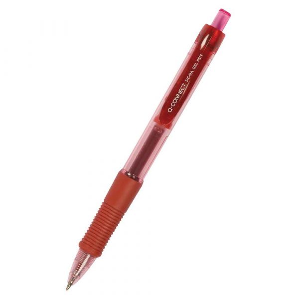 artykuły piśmiennicze 4 alibiuro.pl Długopis automatyczny żelowy Q CONNECT 0 5mm linia czerwony 37