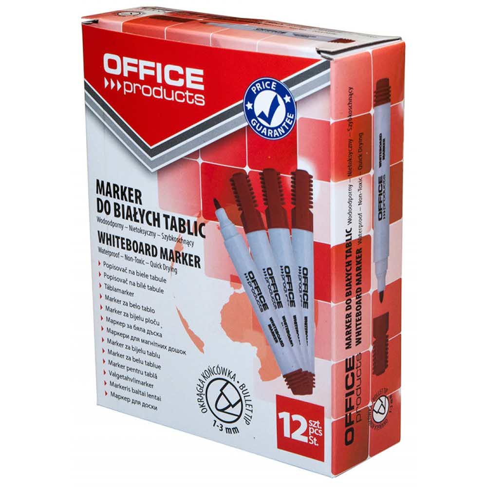 artykuły piśmiennicze 4 alibiuro.pl Marker do tablic OFFICE PRODUCTS okrągły 1 3mm linia czerwony 85