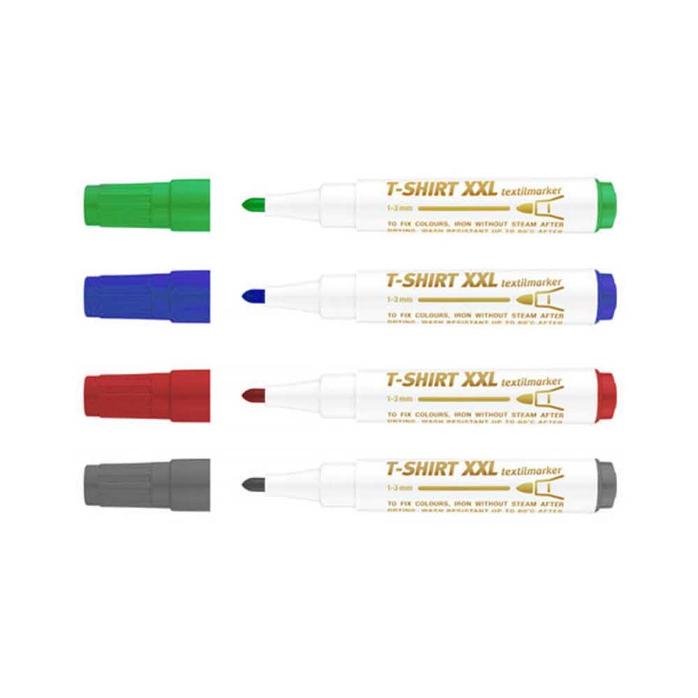 artykuły piśmiennicze 4 alibiuro.pl Marker tekstylny ICO XXL okrągły 1 3mm linia 4szt. mix kolorów 3