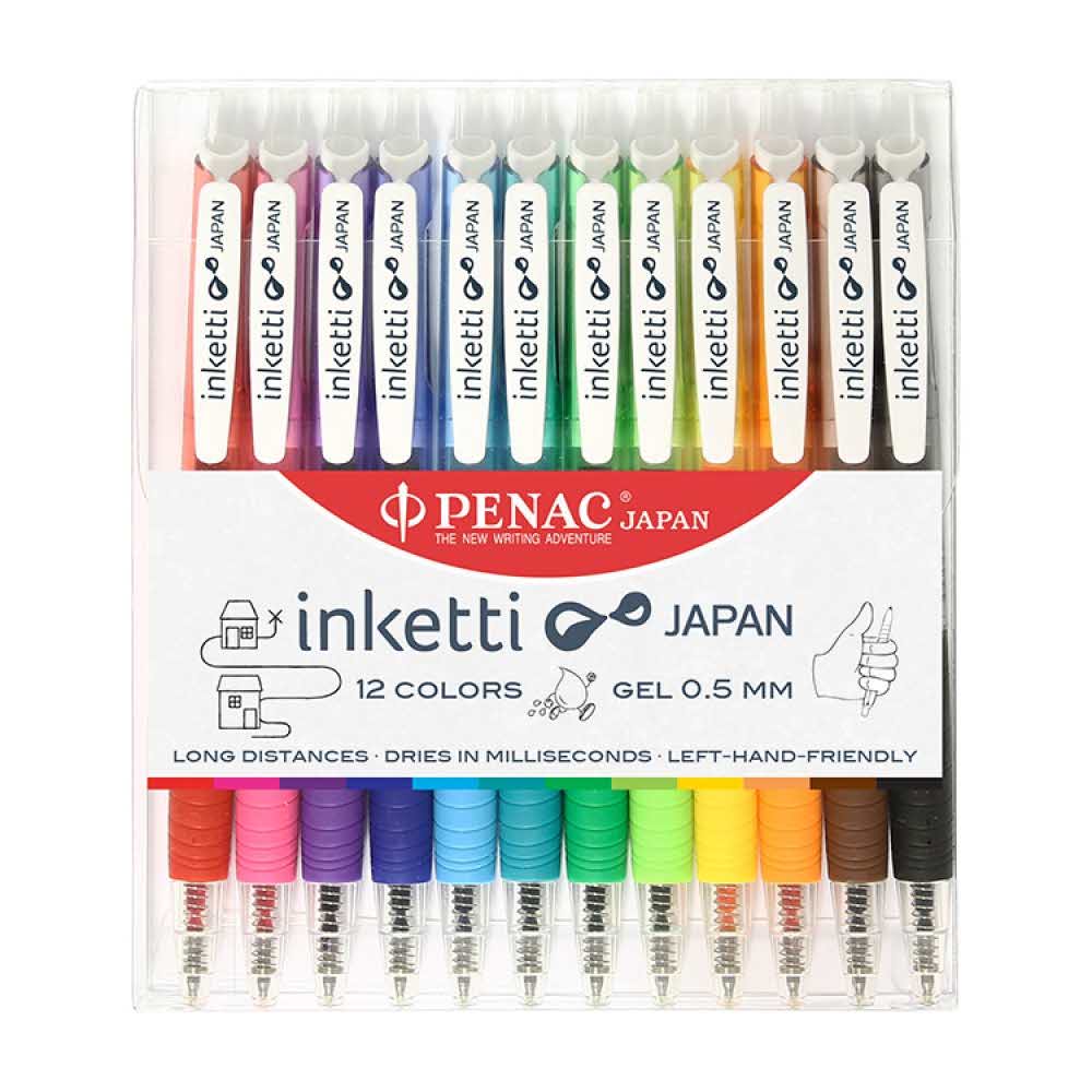 artykuły piśmiennicze 4 alibiuro.pl Zestaw długopisów automatycznych w etui PENAC Inketti 0 5mm 12szt. mix kolorów 97