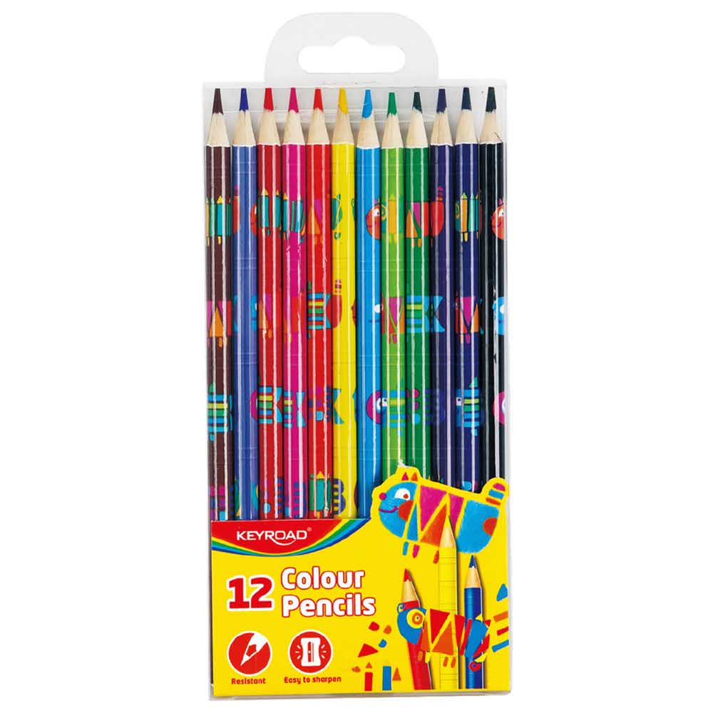 artykuły plastyczne 4 alibiuro.pl Kredki ołówkowe KEYROAD okrągłe z nadrukiem 12szt. mix kolorów 42