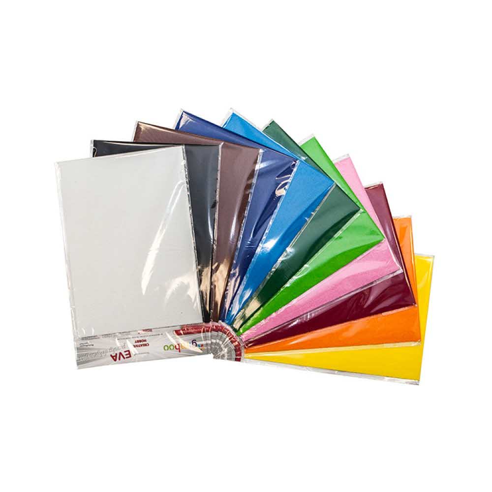 artykuły plastyczne 4 alibiuro.pl Pianka dekoracyjna GIMBOO Eva pluszowa A4 zawieszka mix kolorów 94