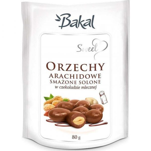 artykuły spożywcze 4 alibiuro.pl Orzechy arachidowe smażone solone w czekoladzie BAKAL Sweet 80g 46