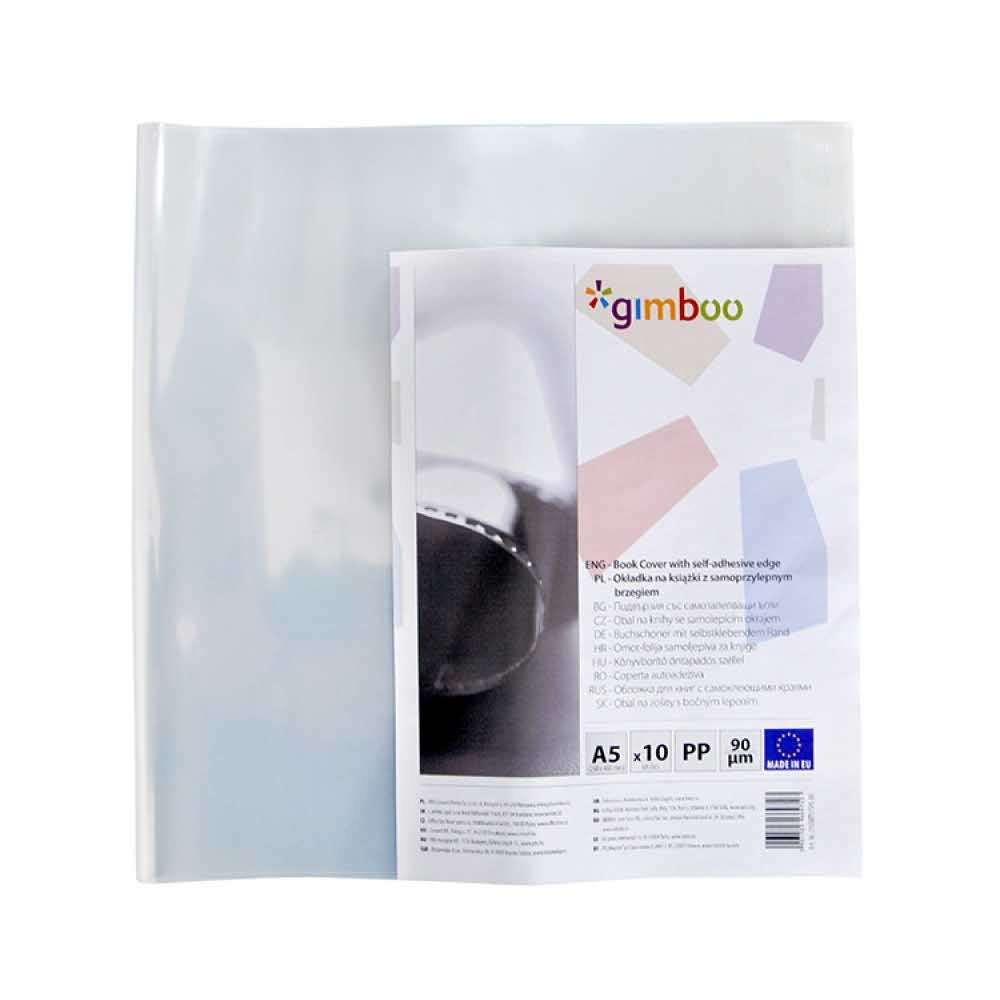 artykuły szkolne 4 alibiuro.pl Okładka na książki GIMBOO z samoprzylepnym brzegiem 25x46cm 10szt. transparentna 11