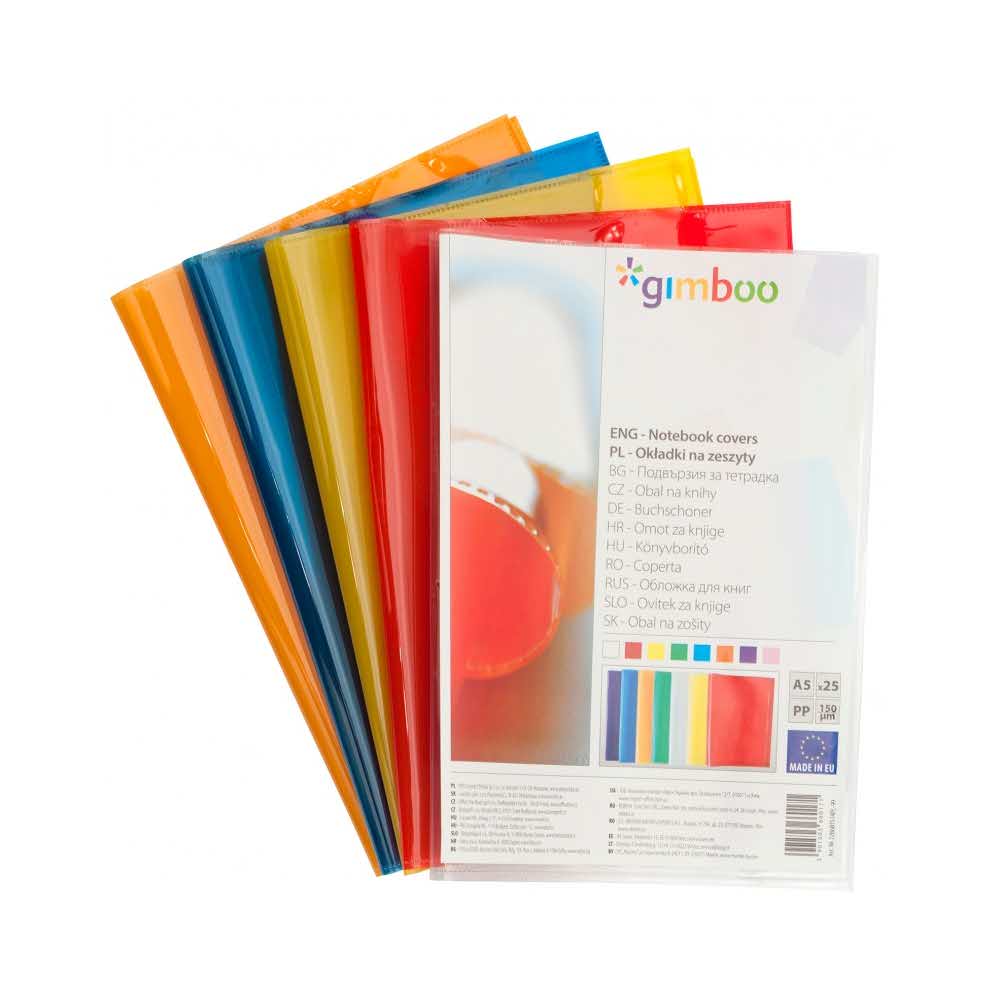 artykuły szkolne 4 alibiuro.pl Okładka na zeszyt GIMBOO krystaliczna A5 150mikr. mix kolorów 64