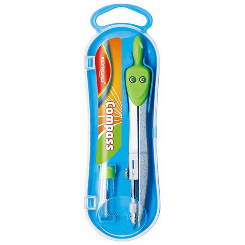 artykuły techniczne 4 alibiuro.pl Cyrkiel KEYROAD standard metalowy w etui z grafitami mix kolorów 38