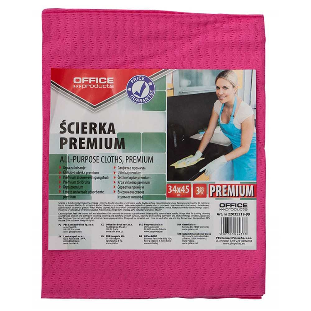 ścierka do podłóg 4 alibiuro.pl Ścierka premium OFFICE PRODUCTS wiskoza 80 gr. 65g mkg 34x45cm 3szt. mix kolorów 36