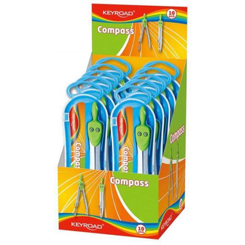 cyrkiel metalowy 4 alibiuro.pl Cyrkiel KEYROAD standard metalowy w etui z grafitami mix kolorów 49