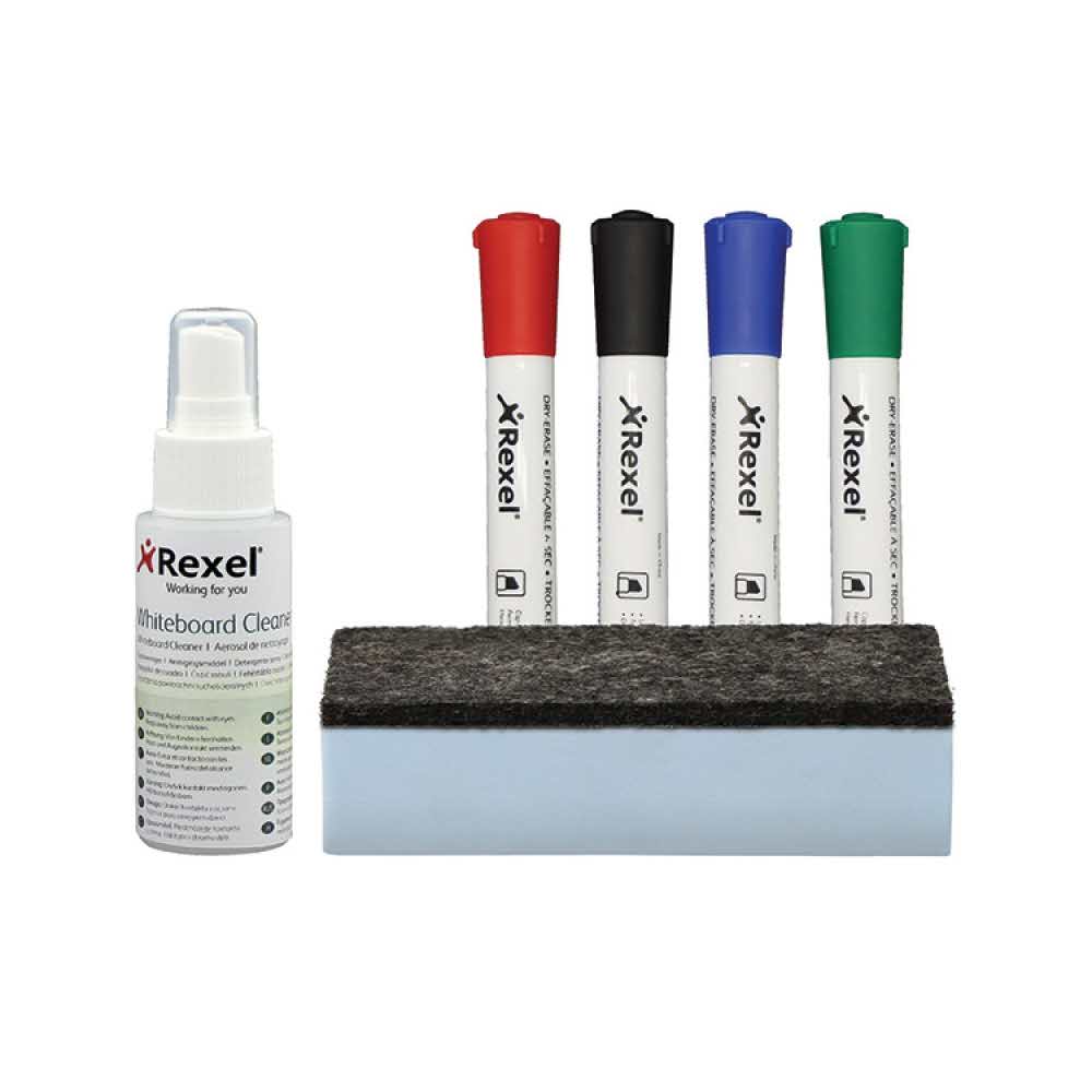 czyścik magnetyczny 4 alibiuro.pl Zestaw do tablic REXEL spray gąbka niemagnetyczna oraz 4 markery 38