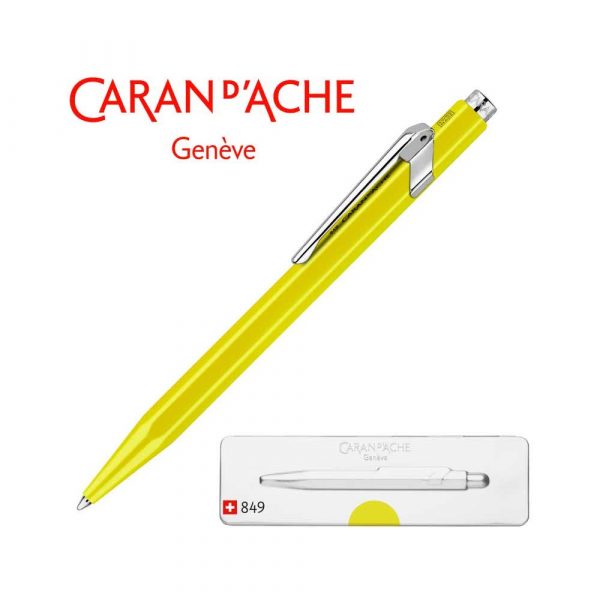 długopisy żelowe 4 alibiuro.pl Długopis CARAN D Inch ACHE 849 Pop Line Fluo M w pudełku żółty 3
