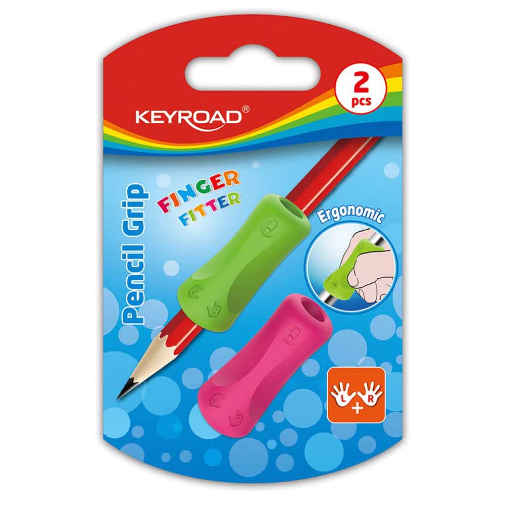 gumka kreślarska 4 alibiuro.pl Uchwyt ergonomiczny KEYROAD Pencil Grip 2szt. blister mix kolorów 32