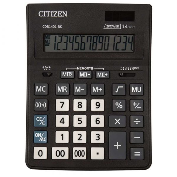 kalkulator biurowy 4 alibiuro.pl Kalkulator biurowy CITIZEN CDB1401 BK Business Line 14 cyfrowy 205x155mm czarny 59