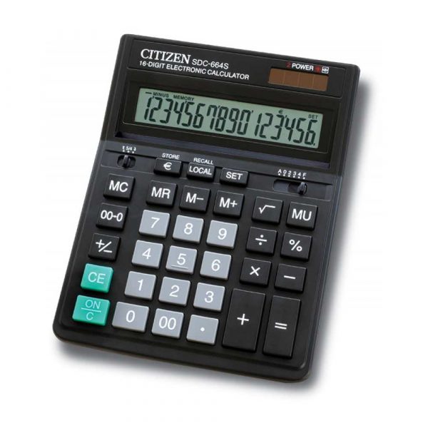 kalkulator biurowy 4 alibiuro.pl Kalkulator biurowy CITIZEN SDC 664S 16 cyfrowy 199x153mm czarny 32