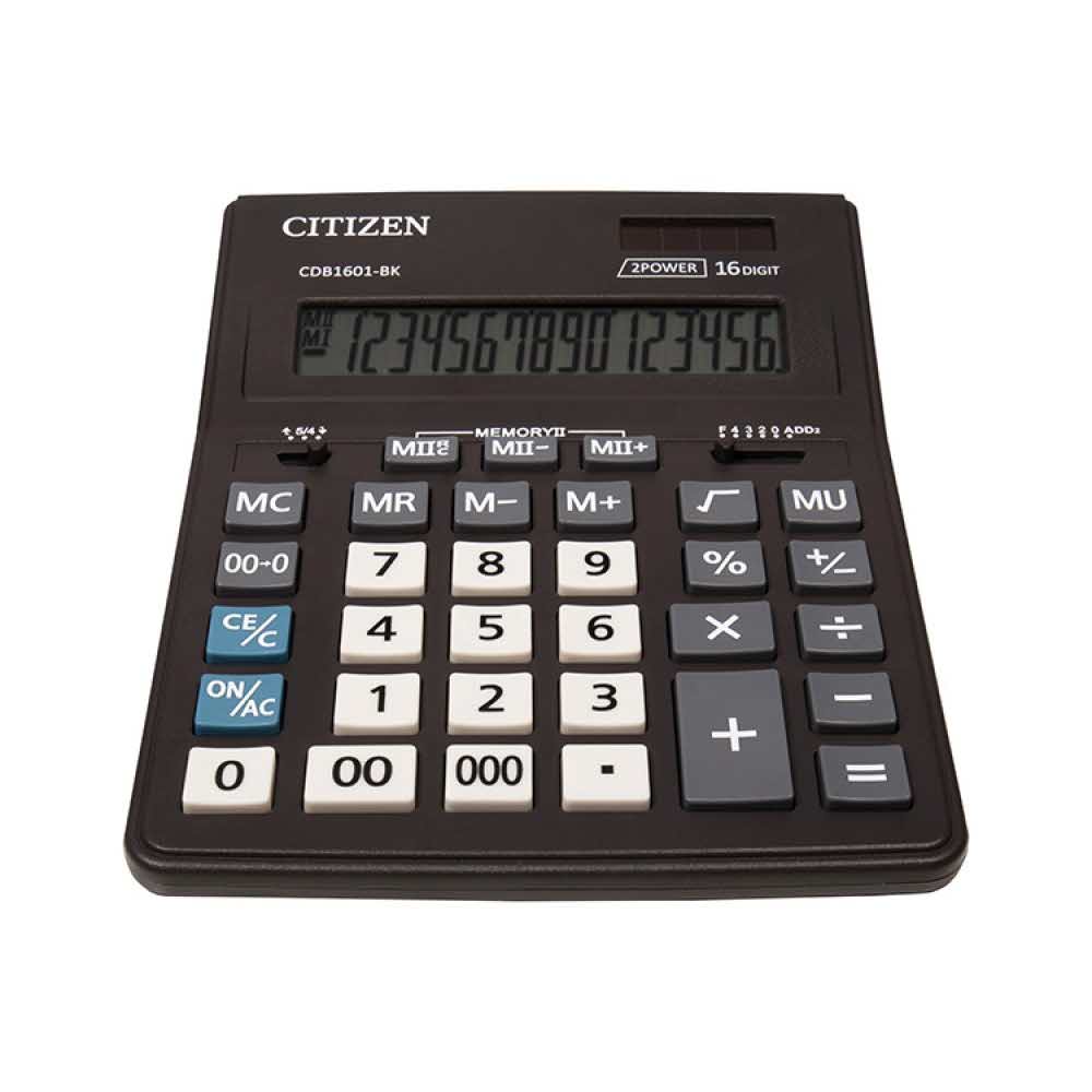 kalkulatory biurowe 4 alibiuro.pl Kalkulator biurowy CITIZEN CDB1601 BK Business Line 16 cyfrowy 205x155mm czarny 68