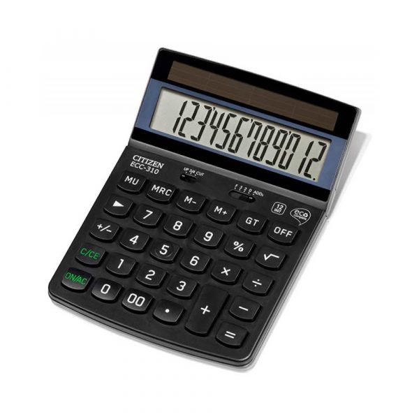 kalkulatory biurowe 4 alibiuro.pl Kalkulator biurowy CITIZEN ECC 310 12 cyfrowy 173x107mm czarny 37