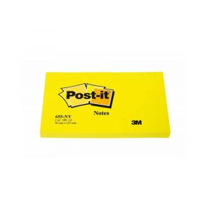 kolorowe karteczki 4 alibiuro.pl Bloczek samoprzylepny POST IT 655N 127x76mm 1x100 kart. jaskrawy żółty 62