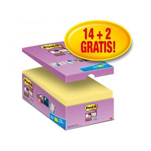 kolorowe karteczki 4 alibiuro.pl Bloczki samoprzylepne Post it Super Sticky 655 P16SSCY EU 127x76mm 16x90 kart. żółte 2 bloczki GRATIS 31