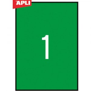 kolorowe karteczki 4 alibiuro.pl Etykiety fluorescencyjne APLI 210x297mm prostokątne zielone 93