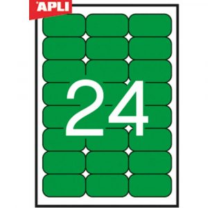 kolorowe karteczki 4 alibiuro.pl Etykiety kolorowe APLI 70x37mm zaokrąglone zielone 20 ark. 97