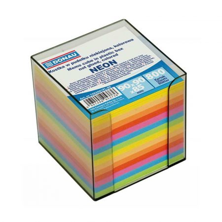 kostki papierowe 4 alibiuro.pl Kostka DONAU nieklejona w pudełku 95x95x95mm ok. 800 kart. neon mix kolorów 97
