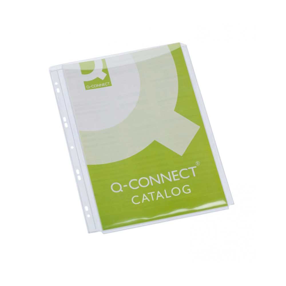 koszulki 4 alibiuro.pl Koszulki na katalogi Q CONNECT PVC A4 krystal 180mikr. 5szt. 56