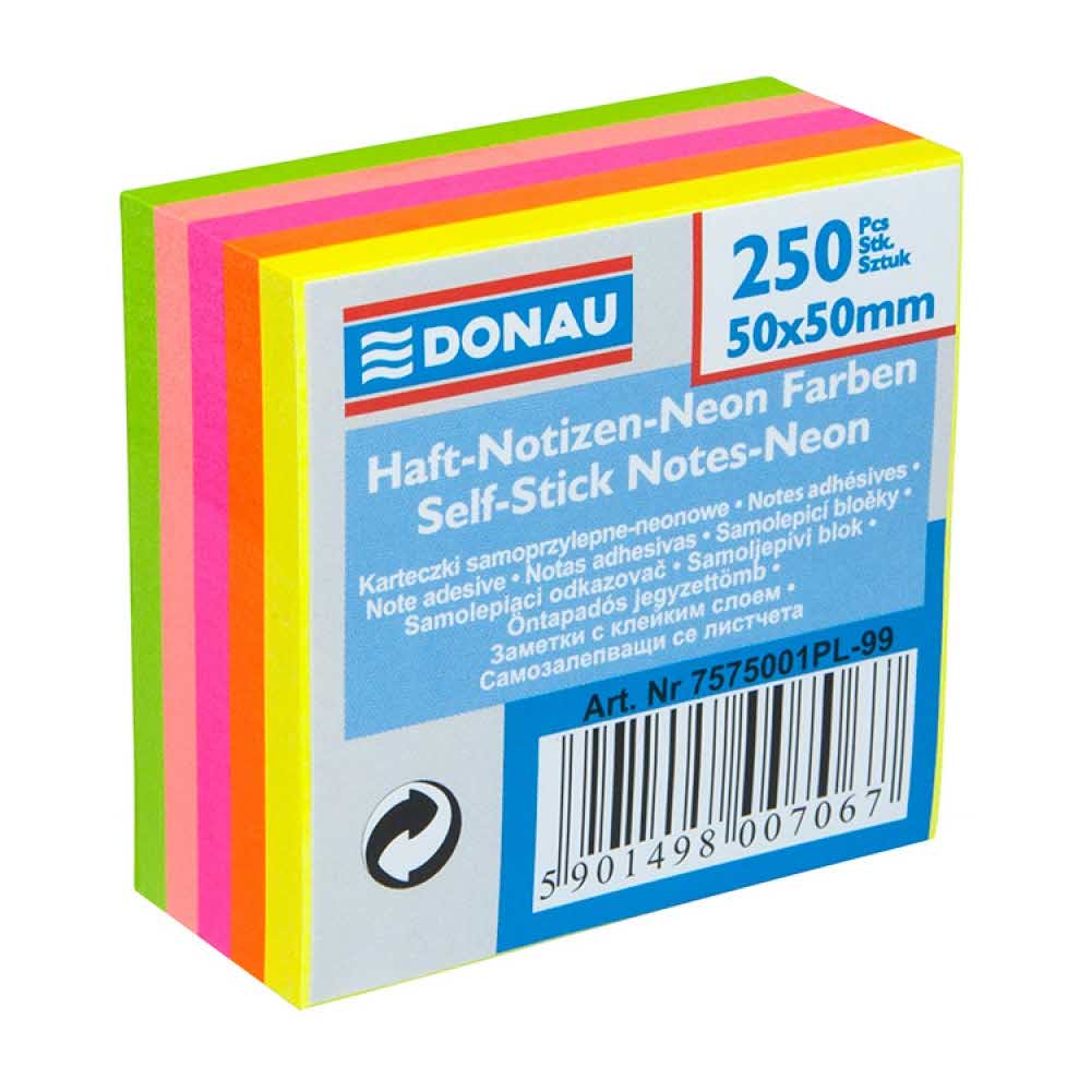 kubiki 4 alibiuro.pl Mini Kostka samoprzylepna DONAU 50x50mm 1x250 kart. neonowa 27