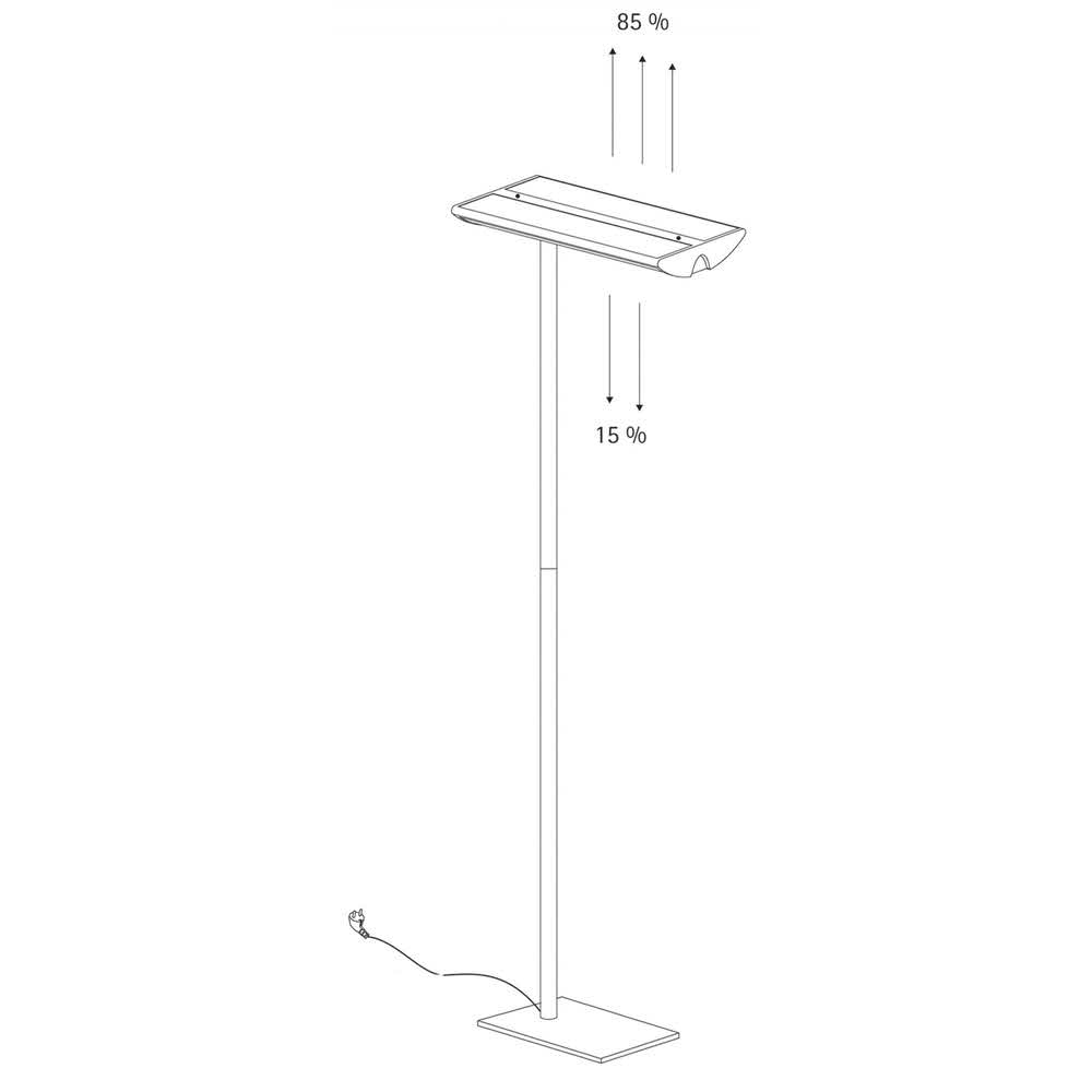lampka LED 4 alibiuro.pl Energooszczędna lampa podłogowa MAULmaioris 2x55W srebrna 53