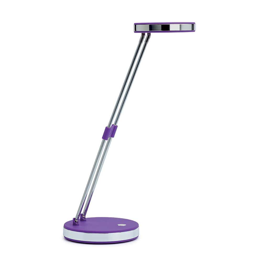 lampka LED 4 alibiuro.pl Lampka LED na biurko MAULpuck 5W składana purpurowa 86