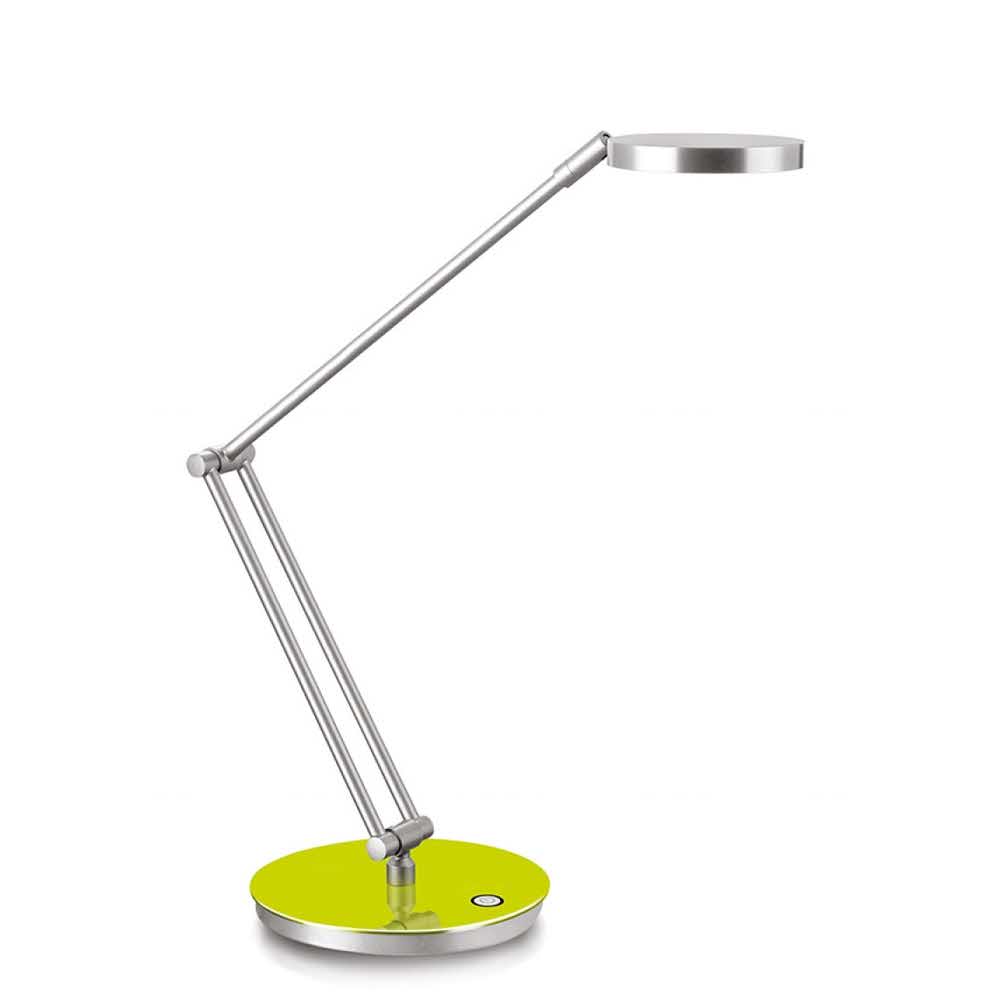 lampka LED 4 alibiuro.pl Lampka na biurko CEP CLED 400 7 5W ze ściemniaczem srebrno zielona 97
