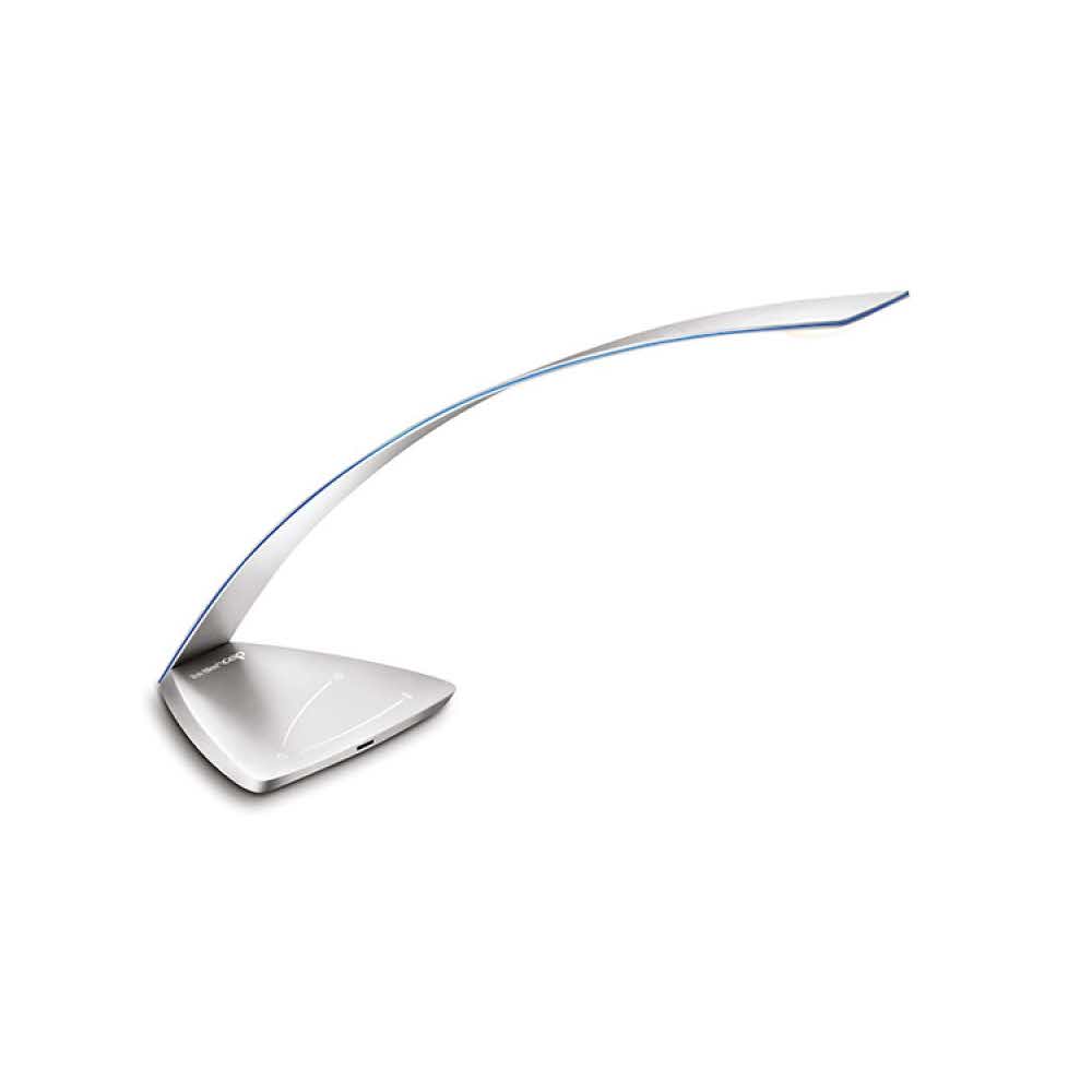 lampka LED 4 alibiuro.pl Lampka na biurko CEP CLED 600 9 5W ze ściemniaczem i portem USB srebrno niebieska 41