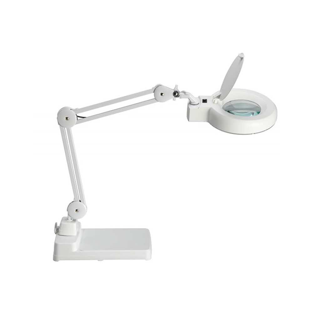lampka na biurko 4 alibiuro.pl Lampka energooszczędna z lupą na biurko MAULviso 22W biała 39