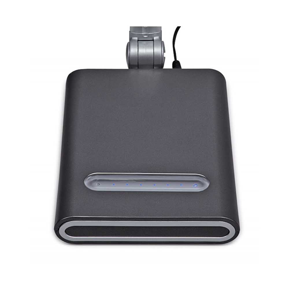 lampki na biurko 4 alibiuro.pl Lampka LED na biurko MAULpure 9W ze ściemniaczem srebrna 50